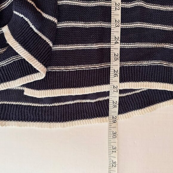Cynthia Rowley Navy Blue White Striped Linen Lightweight Sweater Women's Lrg EUC - Picture 8 of 8